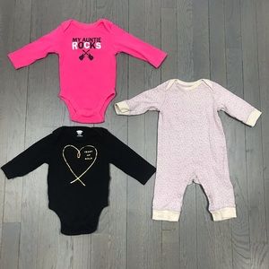 Old Navy One-Piece Long Sleeve Baby Girl Bundle